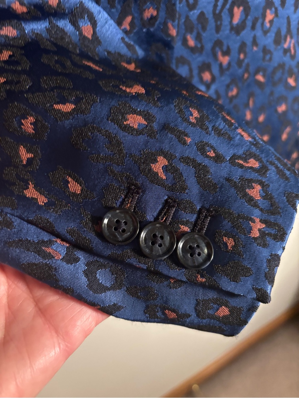 Banana Republic Blue Leopard Jacquard Blazer - Picture 6 of 8